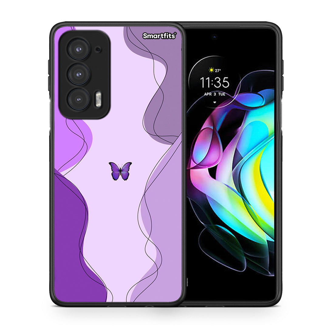 Purple Mariposa - Motorola Edge 20 5G θήκη