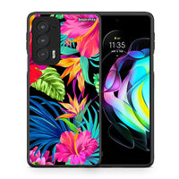 Thumbnail for Θήκη Motorola Edge 20 5G Tropical Flowers από τη Smartfits με σχέδιο στο πίσω μέρος και μαύρο περίβλημα | Motorola Edge 20 5G Tropical Flowers case with colorful back and black bezels