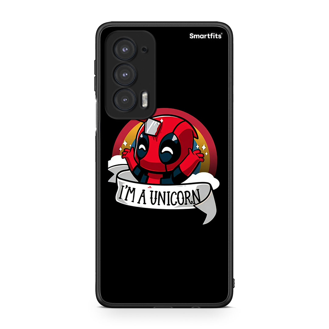 Motorola Edge 20 5G Unicorn Deadpool θήκη από τη Smartfits με σχέδιο στο πίσω μέρος και μαύρο περίβλημα | Smartphone case with colorful back and black bezels by Smartfits