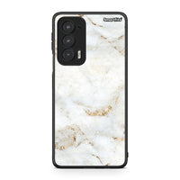 Thumbnail for Motorola Edge 20 5G White Gold Marble θήκη από τη Smartfits με σχέδιο στο πίσω μέρος και μαύρο περίβλημα | Smartphone case with colorful back and black bezels by Smartfits