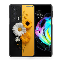 Thumbnail for Θήκη Motorola Edge 20 5G Yellow Daisies από τη Smartfits με σχέδιο στο πίσω μέρος και μαύρο περίβλημα | Motorola Edge 20 5G Yellow Daisies case with colorful back and black bezels