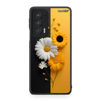 Thumbnail for Motorola Edge 20 5G Yellow Daisies θήκη από τη Smartfits με σχέδιο στο πίσω μέρος και μαύρο περίβλημα | Smartphone case with colorful back and black bezels by Smartfits