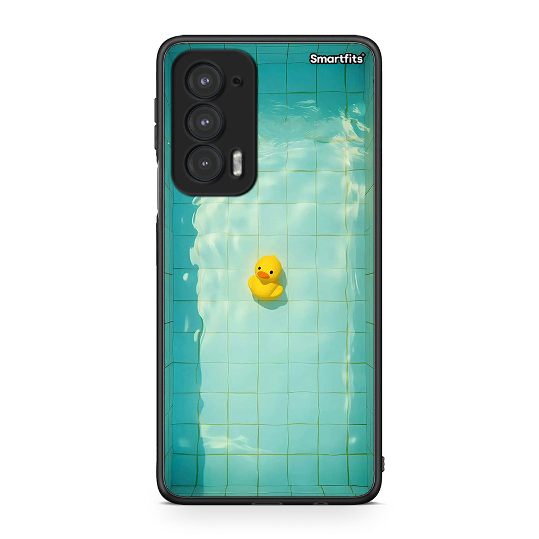 Motorola Edge 20 5G Yellow Duck θήκη από τη Smartfits με σχέδιο στο πίσω μέρος και μαύρο περίβλημα | Smartphone case with colorful back and black bezels by Smartfits