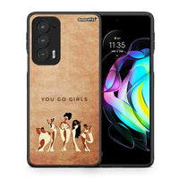 Thumbnail for Θήκη Motorola Edge 20 5G You Go Girl από τη Smartfits με σχέδιο στο πίσω μέρος και μαύρο περίβλημα | Motorola Edge 20 5G You Go Girl case with colorful back and black bezels