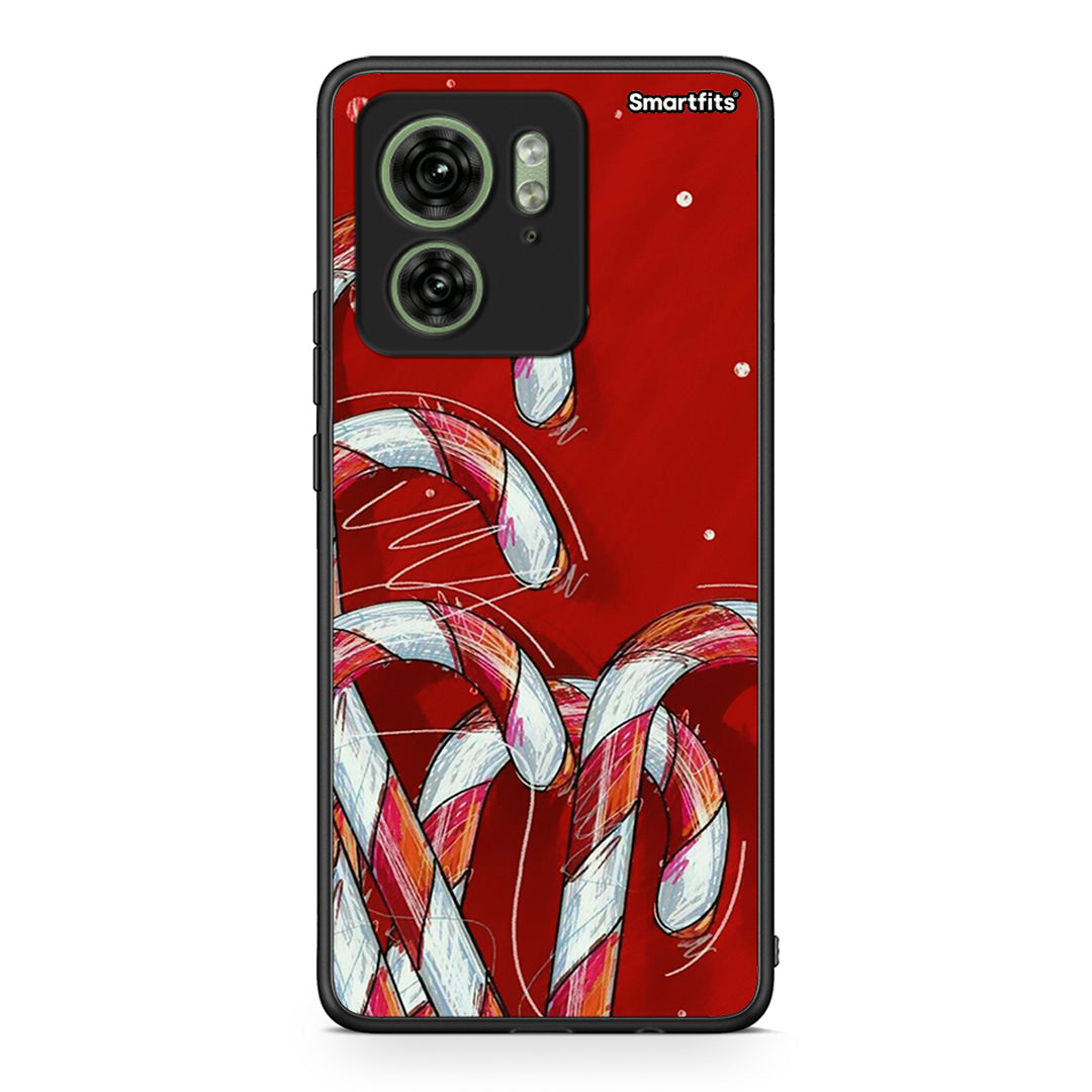 Motorola Edge 40 5G Candy Cane θήκη από τη Smartfits με σχέδιο στο πίσω μέρος και μαύρο περίβλημα | Smartphone case with colorful back and black bezels by Smartfits