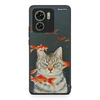 Thumbnail for Motorola Edge 40 5G Cat Goldfish θήκη από τη Smartfits με σχέδιο στο πίσω μέρος και μαύρο περίβλημα | Smartphone case with colorful back and black bezels by Smartfits