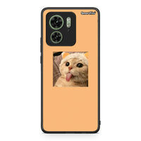 Thumbnail for Motorola Edge 40 5G Cat Tongue θήκη από τη Smartfits με σχέδιο στο πίσω μέρος και μαύρο περίβλημα | Smartphone case with colorful back and black bezels by Smartfits