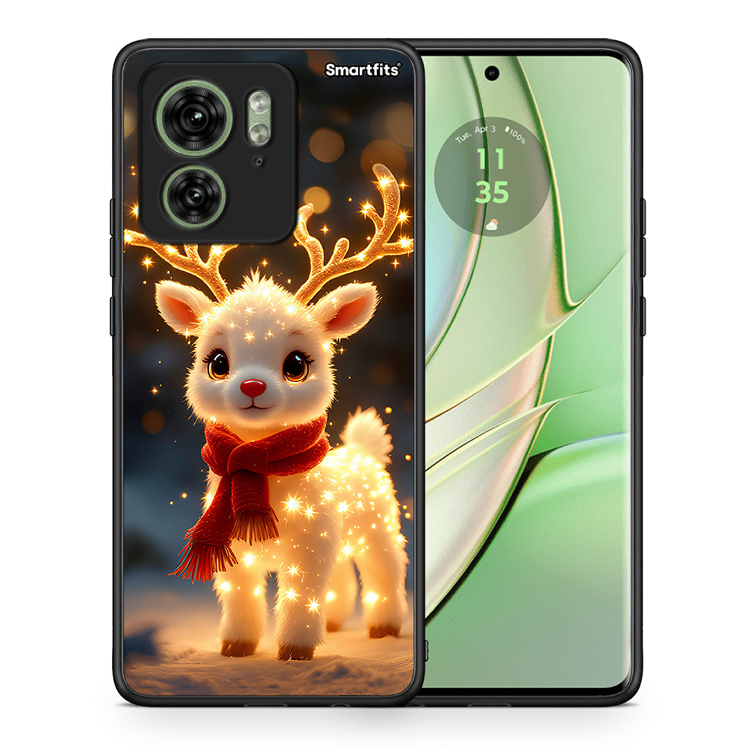 Θήκη Motorola Edge 40 5G Christmas Cutie από τη Smartfits με σχέδιο στο πίσω μέρος και μαύρο περίβλημα | Motorola Edge 40 5G Christmas Cutie case with colorful back and black bezels