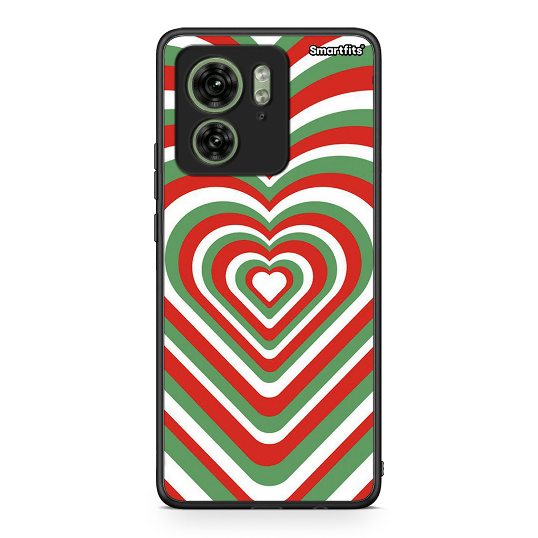 Motorola Edge 40 5G Christmas Hearts θήκη από τη Smartfits με σχέδιο στο πίσω μέρος και μαύρο περίβλημα | Smartphone case with colorful back and black bezels by Smartfits