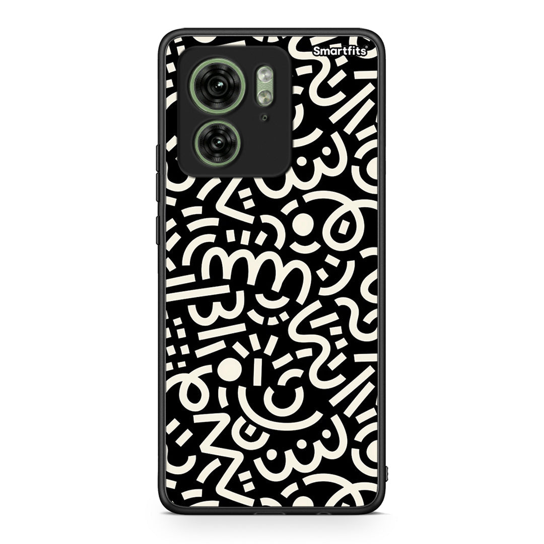 Motorola Edge 40 5G Doodle Art Θήκη από τη Smartfits με σχέδιο στο πίσω μέρος και μαύρο περίβλημα | Smartphone case with colorful back and black bezels by Smartfits