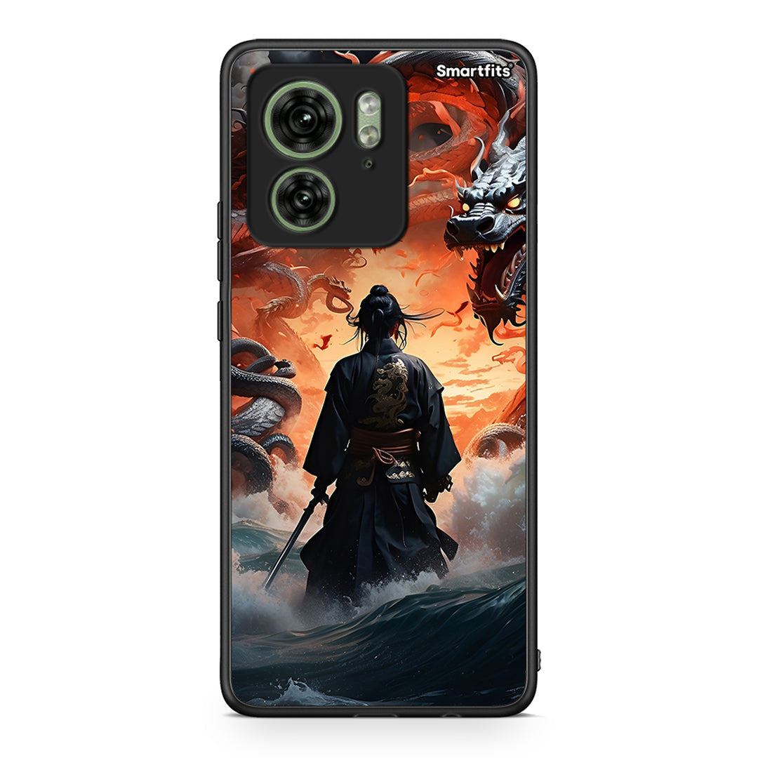 Motorola Edge 40 5G Dragons Fight θήκη από τη Smartfits με σχέδιο στο πίσω μέρος και μαύρο περίβλημα | Smartphone case with colorful back and black bezels by Smartfits