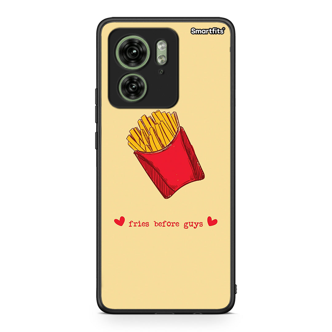 Motorola Edge 40 5G Fries Before Guys Θήκη Αγίου Βαλεντίνου από τη Smartfits με σχέδιο στο πίσω μέρος και μαύρο περίβλημα | Smartphone case with colorful back and black bezels by Smartfits