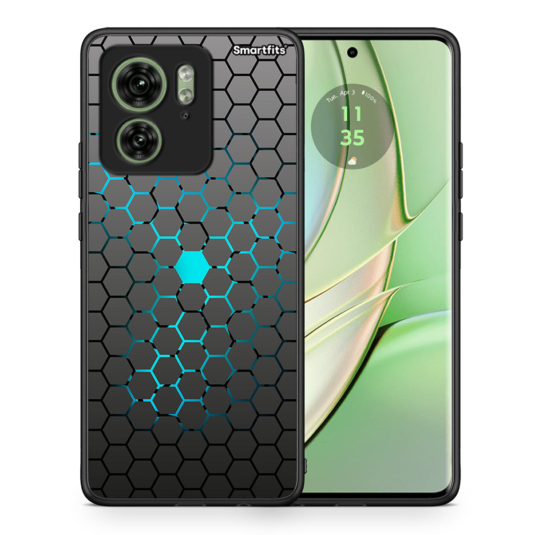 Θήκη Motorola Edge 40 5G Hexagonal Geometric από τη Smartfits με σχέδιο στο πίσω μέρος και μαύρο περίβλημα | Motorola Edge 40 5G Hexagonal Geometric case with colorful back and black bezels