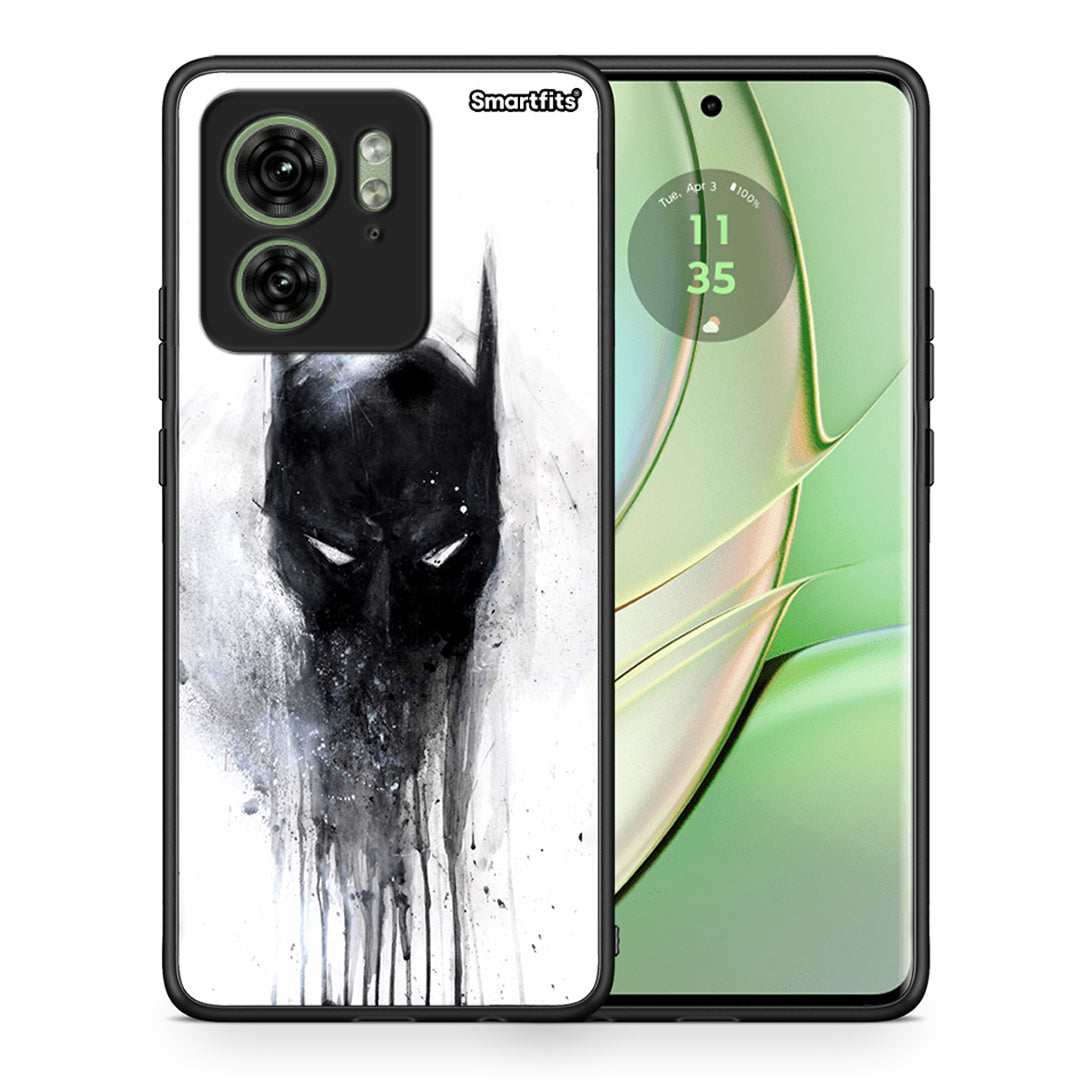 Θήκη Motorola Edge 40 5G Paint Bat Hero από τη Smartfits με σχέδιο στο πίσω μέρος και μαύρο περίβλημα | Motorola Edge 40 5G Paint Bat Hero case with colorful back and black bezels