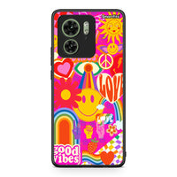 Thumbnail for Motorola Edge 40 5G Hippie Love θήκη από τη Smartfits με σχέδιο στο πίσω μέρος και μαύρο περίβλημα | Smartphone case with colorful back and black bezels by Smartfits