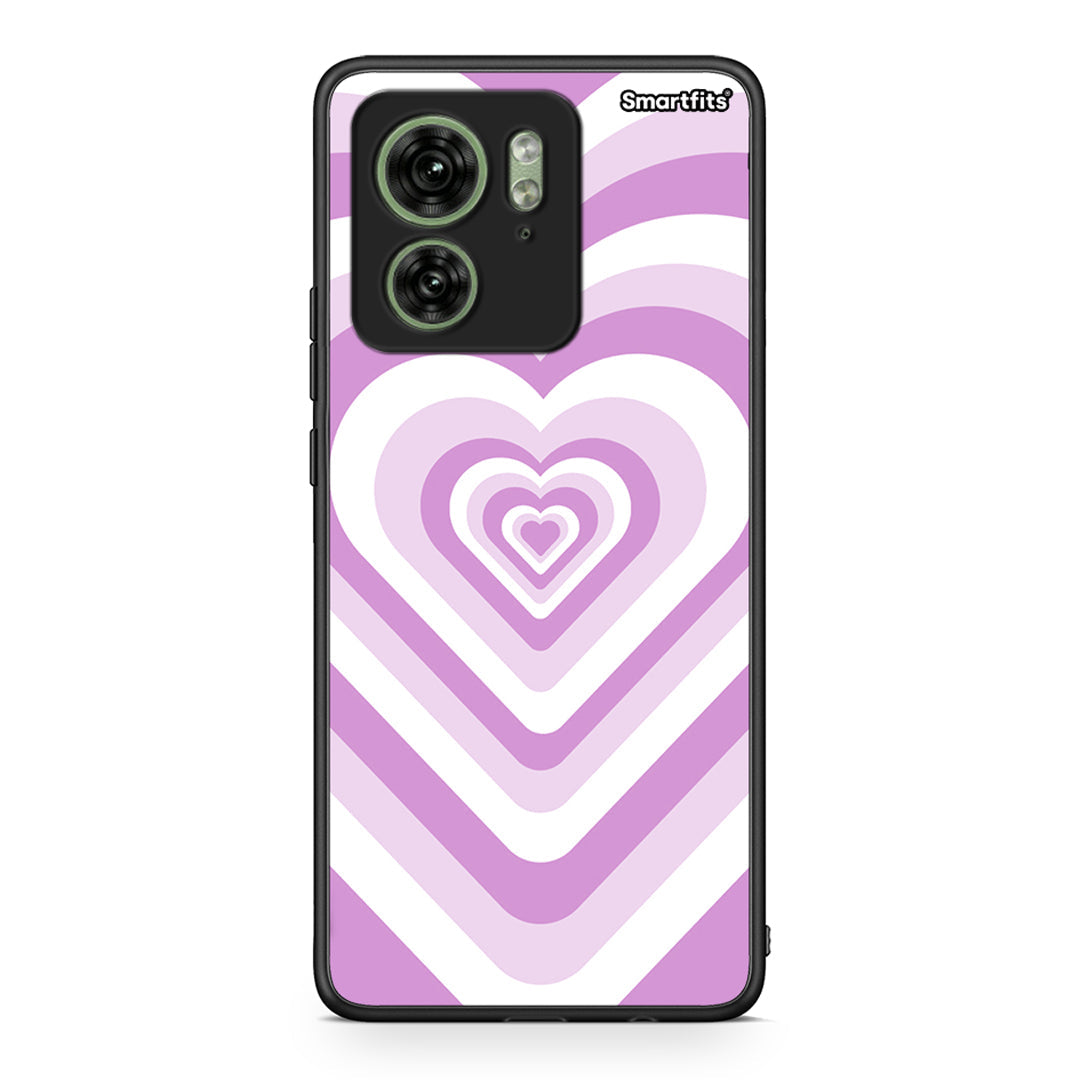 Motorola Edge 40 5G Lilac Hearts θήκη από τη Smartfits με σχέδιο στο πίσω μέρος και μαύρο περίβλημα | Smartphone case with colorful back and black bezels by Smartfits