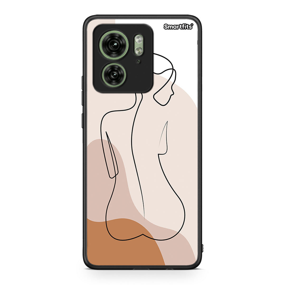 Motorola Edge 40 5G LineArt Woman θήκη από τη Smartfits με σχέδιο στο πίσω μέρος και μαύρο περίβλημα | Smartphone case with colorful back and black bezels by Smartfits