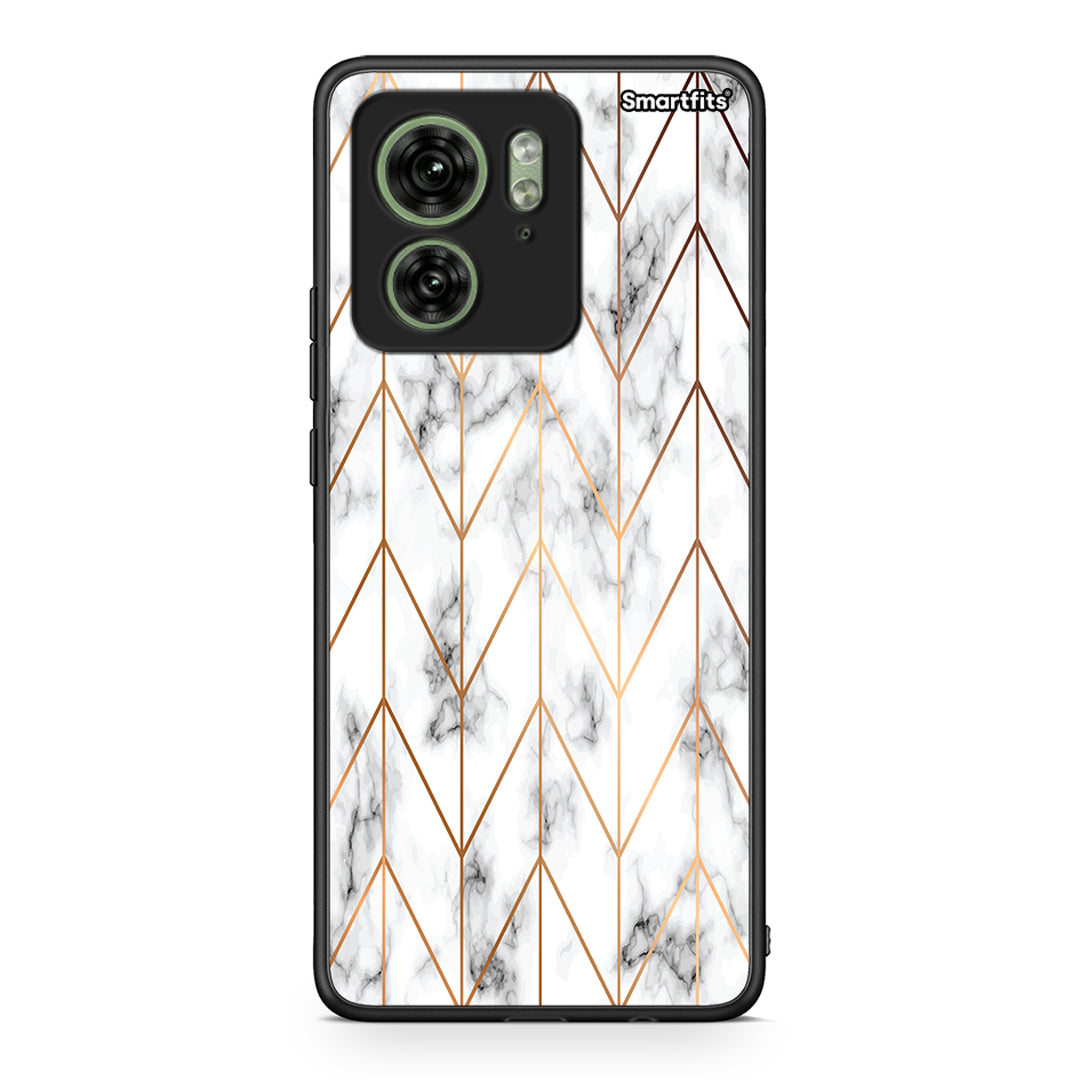 44 - Motorola Edge 40 5G Gold Geometric Marble case, cover, bumper