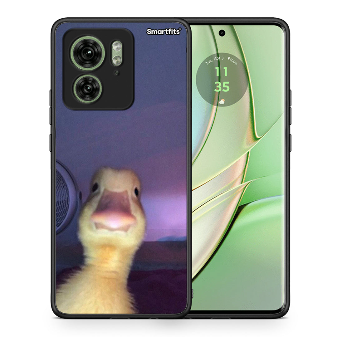 Θήκη Motorola Edge 40 5G Meme Duck από τη Smartfits με σχέδιο στο πίσω μέρος και μαύρο περίβλημα | Motorola Edge 40 5G Meme Duck case with colorful back and black bezels