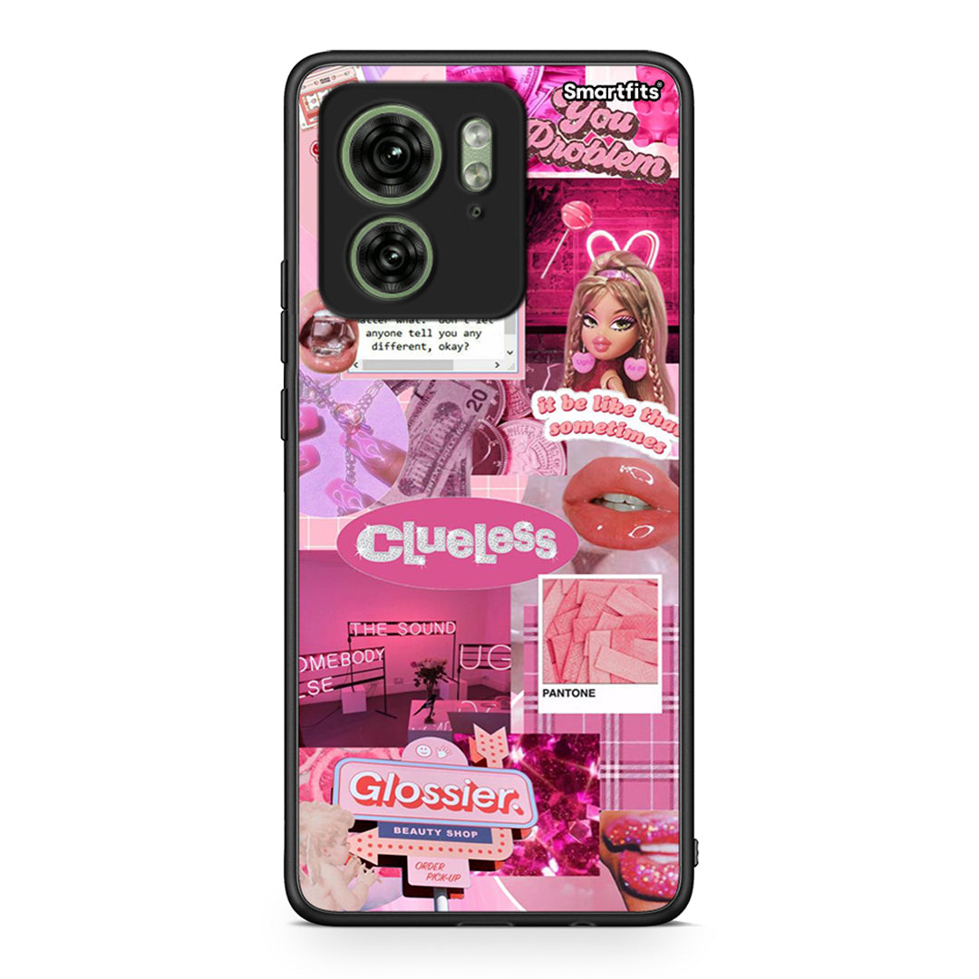 Motorola Edge 40 5G Pink Love Θήκη Αγίου Βαλεντίνου από τη Smartfits με σχέδιο στο πίσω μέρος και μαύρο περίβλημα | Smartphone case with colorful back and black bezels by Smartfits