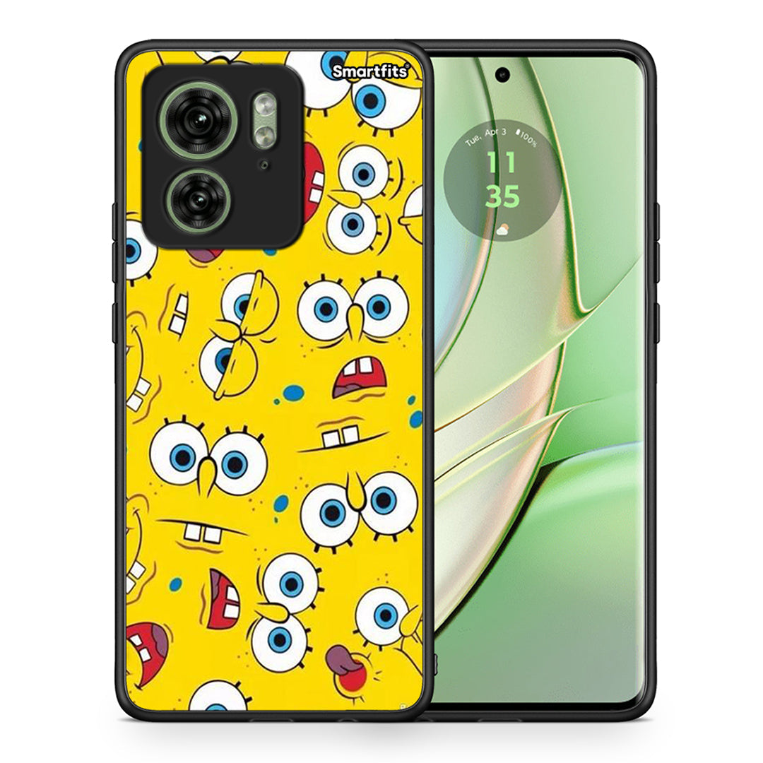 Θήκη Motorola Edge 40 5G Sponge PopArt από τη Smartfits με σχέδιο στο πίσω μέρος και μαύρο περίβλημα | Motorola Edge 40 5G Sponge PopArt case with colorful back and black bezels