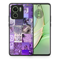 Thumbnail for Θήκη Motorola Edge 40 5G Purple Aesthetic Collage από τη Smartfits με σχέδιο στο πίσω μέρος και μαύρο περίβλημα | Motorola Edge 40 5G Purple Aesthetic Collage case with colorful back and black bezels