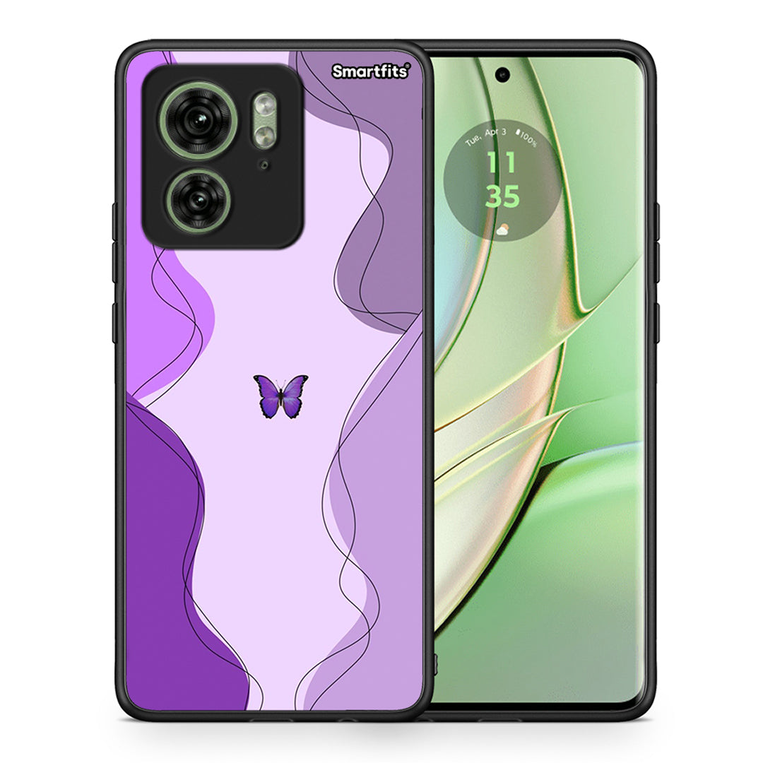 Purple Mariposa - Motorola Edge 40 5G θήκη