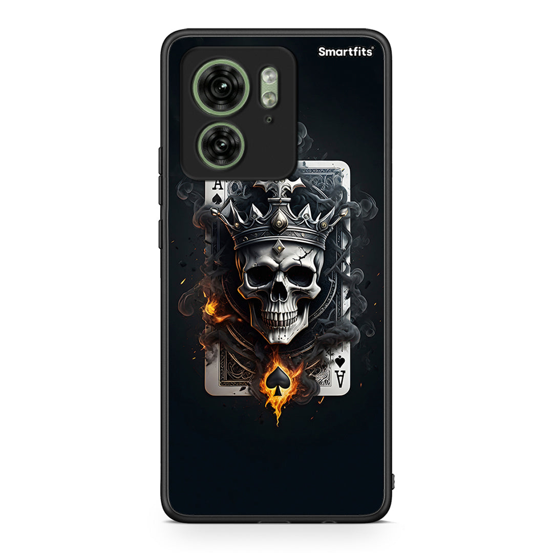 Motorola Edge 40 5G Skull King Ace θήκη από τη Smartfits με σχέδιο στο πίσω μέρος και μαύρο περίβλημα | Smartphone case with colorful back and black bezels by Smartfits