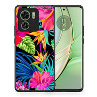 Thumbnail for Θήκη Motorola Edge 40 5G Tropical Flowers από τη Smartfits με σχέδιο στο πίσω μέρος και μαύρο περίβλημα | Motorola Edge 40 5G Tropical Flowers case with colorful back and black bezels