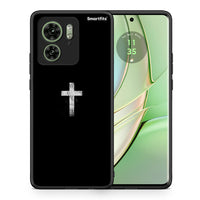 Thumbnail for Θήκη Motorola Edge 40 5G White Cross από τη Smartfits με σχέδιο στο πίσω μέρος και μαύρο περίβλημα | Motorola Edge 40 5G White Cross case with colorful back and black bezels