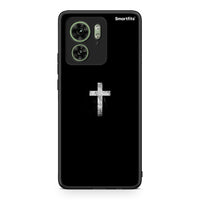 Thumbnail for Motorola Edge 40 5G White Cross θήκη από τη Smartfits με σχέδιο στο πίσω μέρος και μαύρο περίβλημα | Smartphone case with colorful back and black bezels by Smartfits