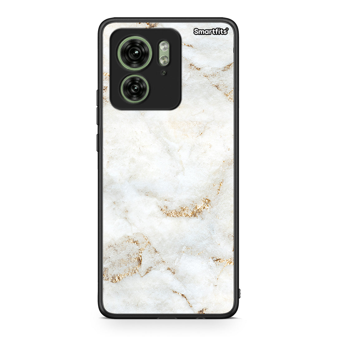 Motorola Edge 40 5G White Gold Marble θήκη από τη Smartfits με σχέδιο στο πίσω μέρος και μαύρο περίβλημα | Smartphone case with colorful back and black bezels by Smartfits