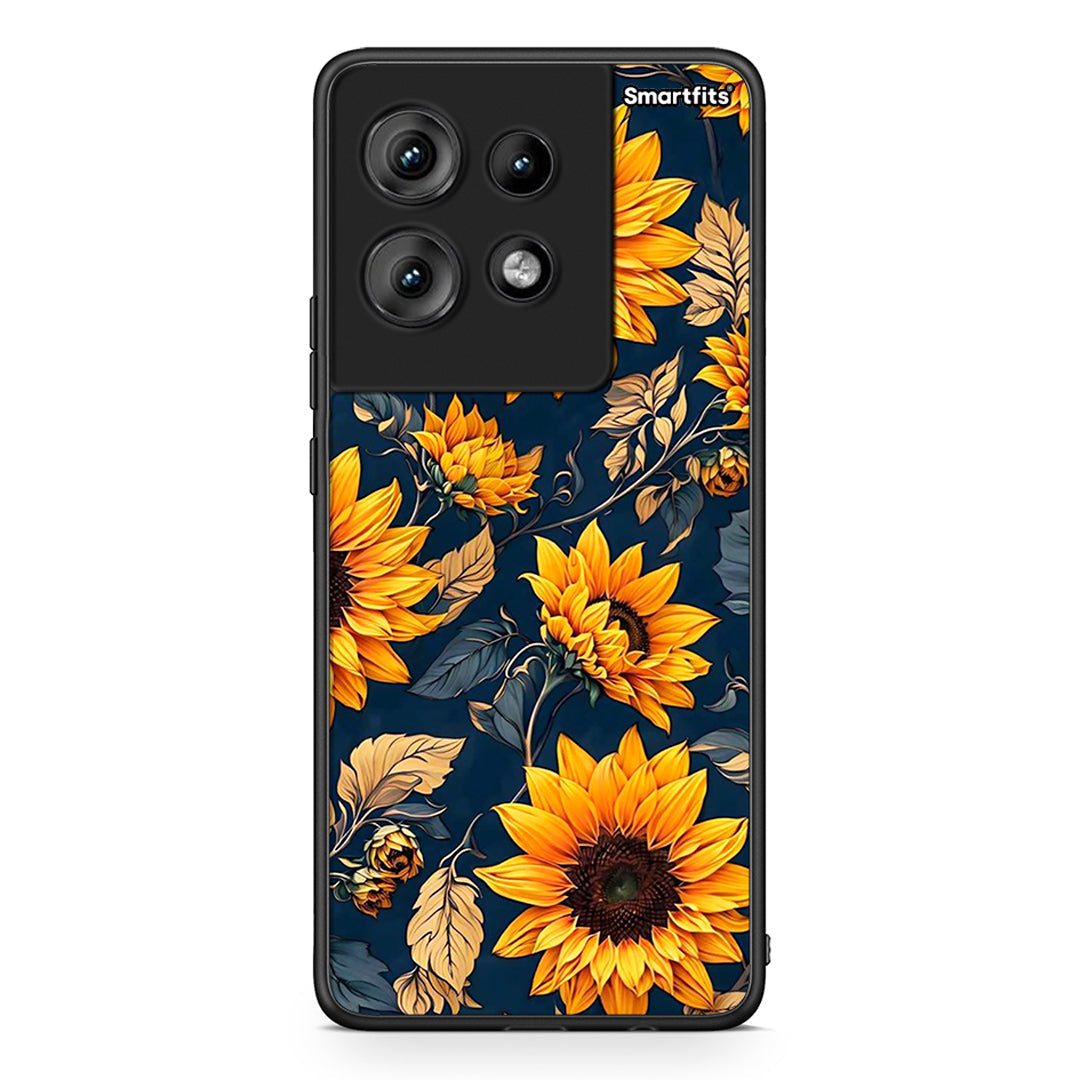 Motorola Edge 50 Autumn Sunflowers Θήκη από τη Smartfits με σχέδιο στο πίσω μέρος και μαύρο περίβλημα | Smartphone case with colorful back and black bezels by Smartfits