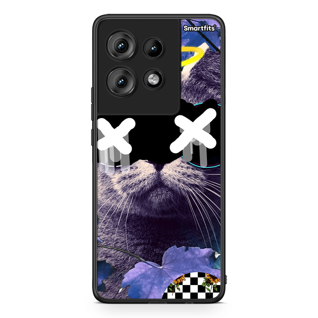 Motorola Edge 50 Cat Collage θήκη από τη Smartfits με σχέδιο στο πίσω μέρος και μαύρο περίβλημα | Smartphone case with colorful back and black bezels by Smartfits