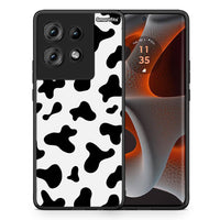 Thumbnail for Θήκη Motorola Edge 50 Cow Print από τη Smartfits με σχέδιο στο πίσω μέρος και μαύρο περίβλημα | Motorola Edge 50 Cow Print case with colorful back and black bezels