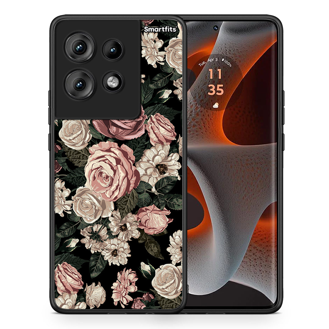 Θήκη Motorola Edge 50 Wild Roses Flower από τη Smartfits με σχέδιο στο πίσω μέρος και μαύρο περίβλημα | Motorola Edge 50 Wild Roses Flower case with colorful back and black bezels