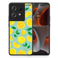 Thumbnail for Θήκη Motorola Edge 50 Lemons από τη Smartfits με σχέδιο στο πίσω μέρος και μαύρο περίβλημα | Motorola Edge 50 Lemons case with colorful back and black bezels