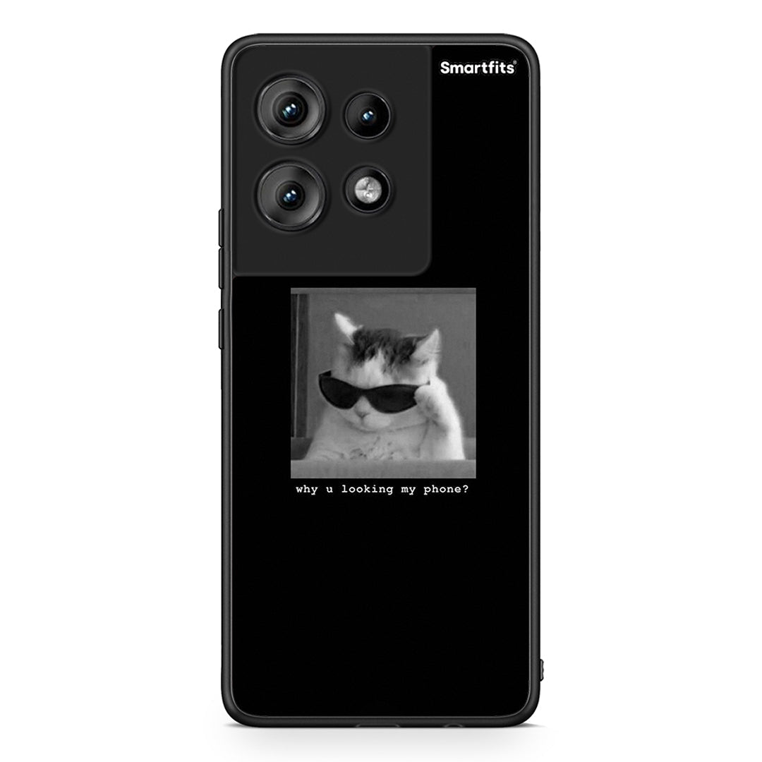 Motorola Edge 50 Meme Cat θήκη από τη Smartfits με σχέδιο στο πίσω μέρος και μαύρο περίβλημα | Smartphone case with colorful back and black bezels by Smartfits