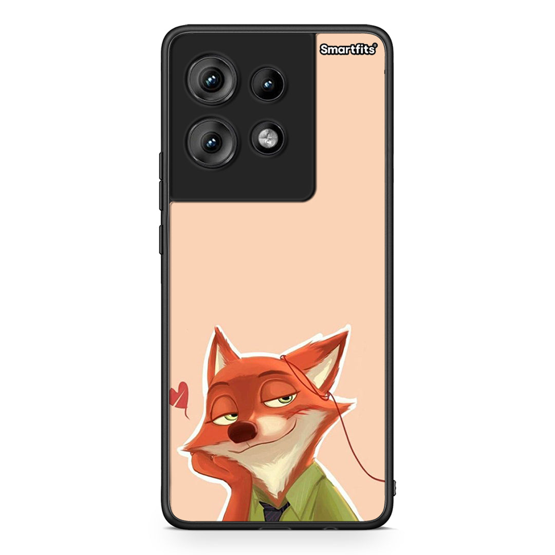 Motorola Edge 50 Nick Wilde And Judy Hopps Love 1 θήκη από τη Smartfits με σχέδιο στο πίσω μέρος και μαύρο περίβλημα | Smartphone case with colorful back and black bezels by Smartfits