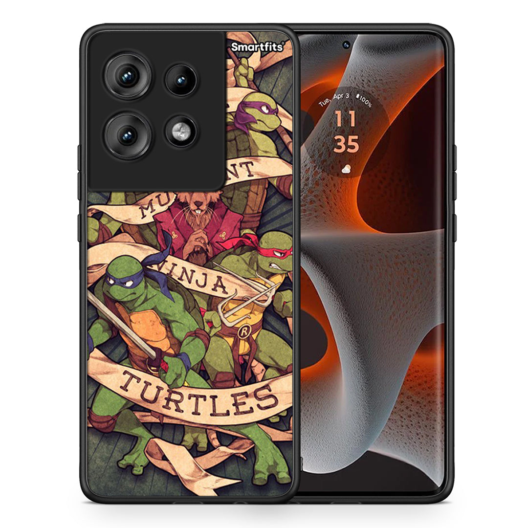 Θήκη Motorola Edge 50 Ninja Turtles από τη Smartfits με σχέδιο στο πίσω μέρος και μαύρο περίβλημα | Motorola Edge 50 Ninja Turtles case with colorful back and black bezels