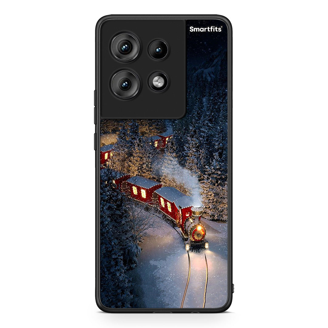 Motorola Edge 50 Xmas Train θήκη από τη Smartfits με σχέδιο στο πίσω μέρος και μαύρο περίβλημα | Smartphone case with colorful back and black bezels by Smartfits