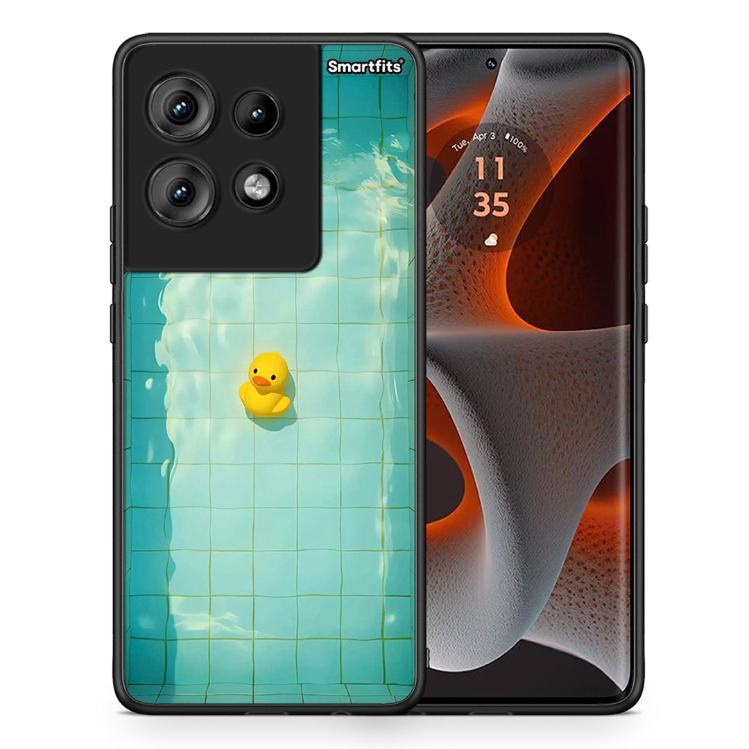 Θήκη Motorola Edge 50 Yellow Duck από τη Smartfits με σχέδιο στο πίσω μέρος και μαύρο περίβλημα | Motorola Edge 50 Yellow Duck case with colorful back and black bezels