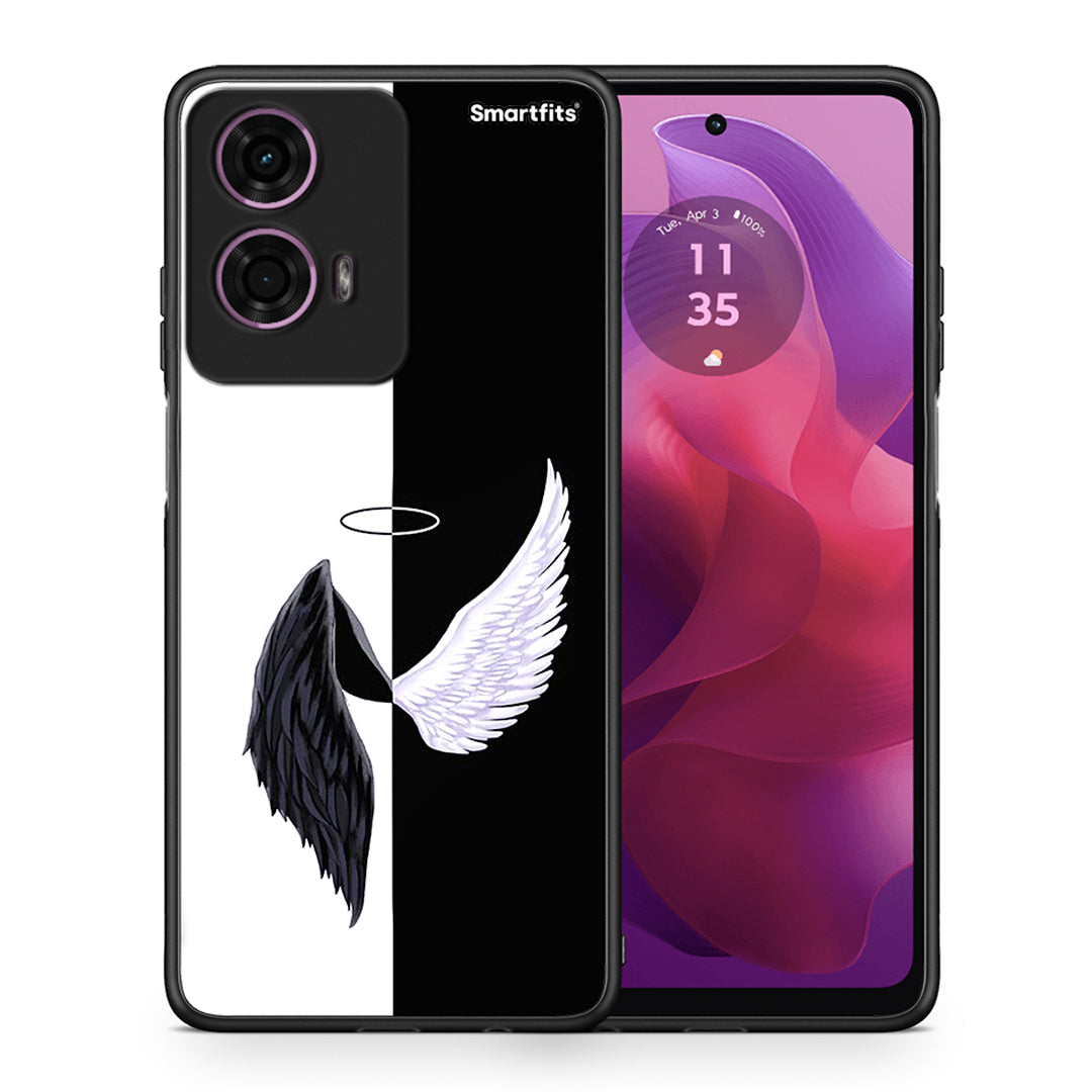 Θήκη Motorola G24 Angels Demons από τη Smartfits με σχέδιο στο πίσω μέρος και μαύρο περίβλημα | Motorola G24 Angels Demons case with colorful back and black bezels