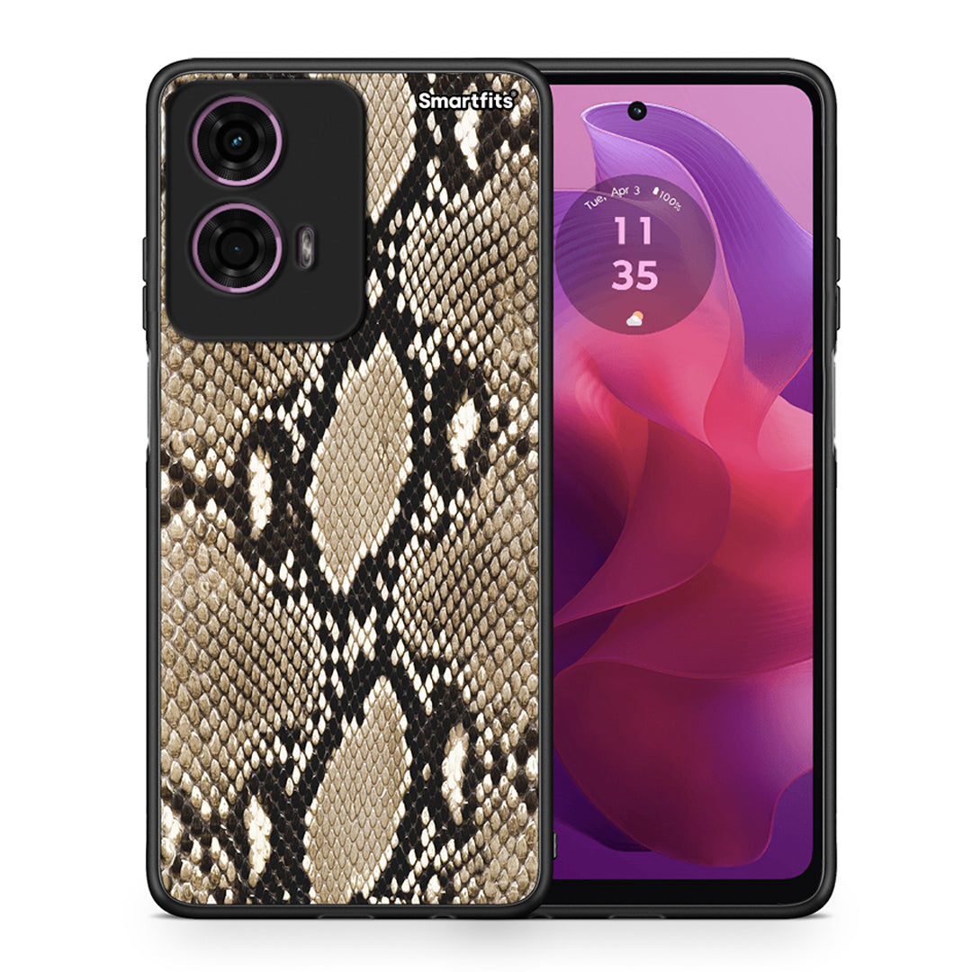 Θήκη Motorola G24 Fashion Snake Animal από τη Smartfits με σχέδιο στο πίσω μέρος και μαύρο περίβλημα | Motorola G24 Fashion Snake Animal case with colorful back and black bezels