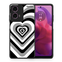 Thumbnail for Θήκη Motorola G24 Black Hearts από τη Smartfits με σχέδιο στο πίσω μέρος και μαύρο περίβλημα | Motorola G24 Black Hearts case with colorful back and black bezels