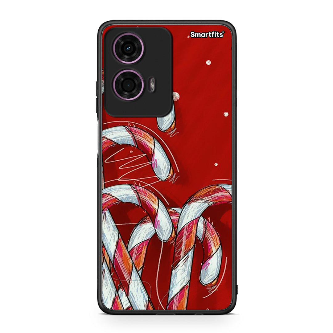 Motorola G24 Candy Cane θήκη από τη Smartfits με σχέδιο στο πίσω μέρος και μαύρο περίβλημα | Smartphone case with colorful back and black bezels by Smartfits