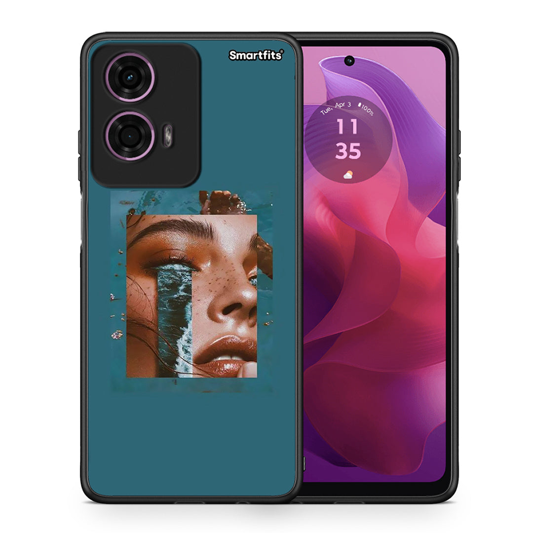 Θήκη Motorola G24 Cry An Ocean από τη Smartfits με σχέδιο στο πίσω μέρος και μαύρο περίβλημα | Motorola G24 Cry An Ocean case with colorful back and black bezels