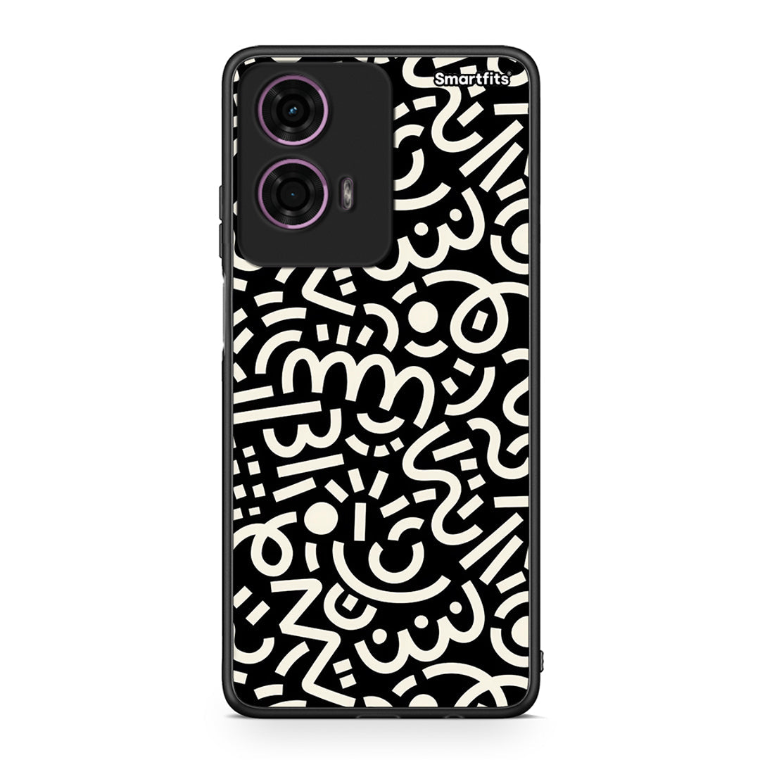 Motorola G24 Doodle Art Θήκη από τη Smartfits με σχέδιο στο πίσω μέρος και μαύρο περίβλημα | Smartphone case with colorful back and black bezels by Smartfits