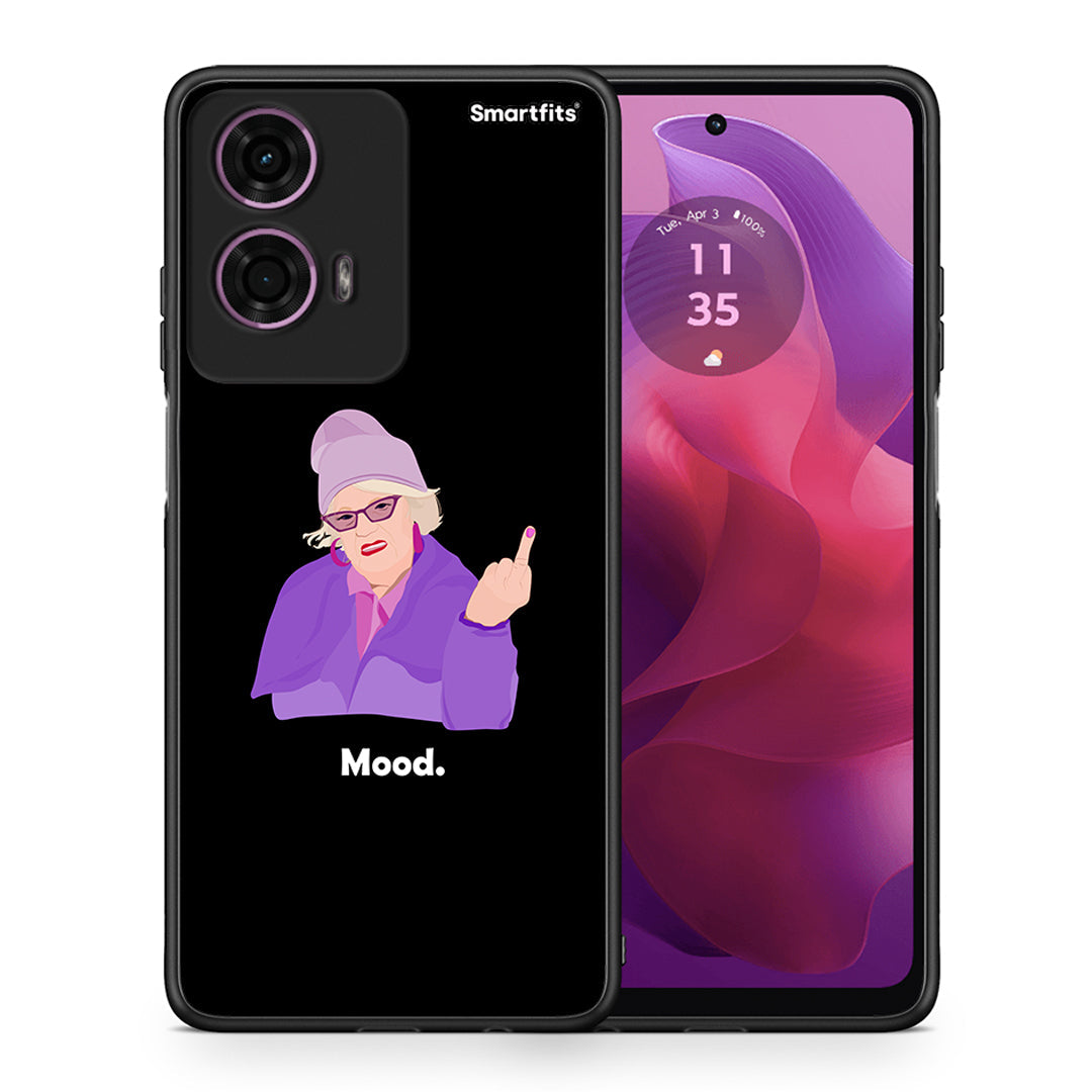 Θήκη Motorola G24 Grandma Mood Black από τη Smartfits με σχέδιο στο πίσω μέρος και μαύρο περίβλημα | Motorola G24 Grandma Mood Black case with colorful back and black bezels