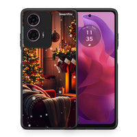 Thumbnail for Θήκη Motorola G24 Home For Christmas από τη Smartfits με σχέδιο στο πίσω μέρος και μαύρο περίβλημα | Motorola G24 Home For Christmas case with colorful back and black bezels